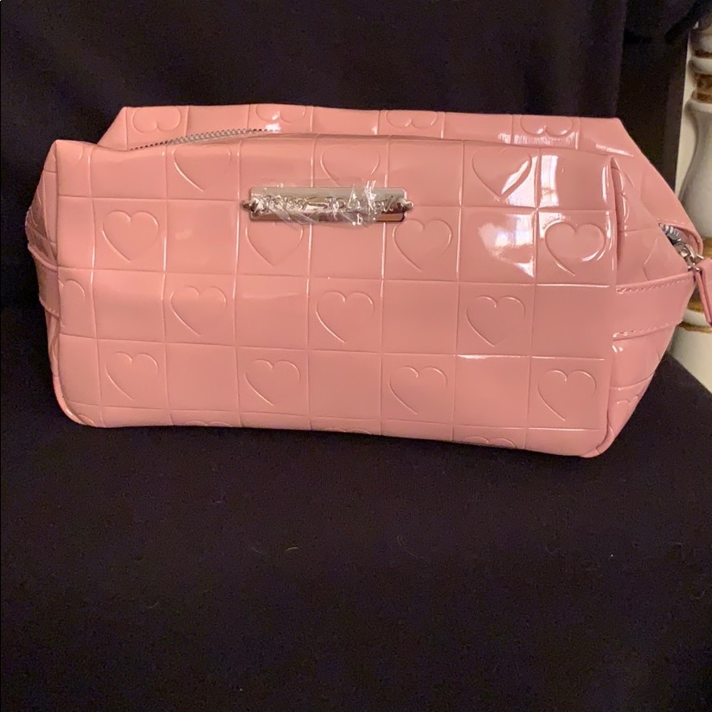 Betsy Johnson pink hearts makeup bag